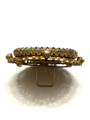 GORGEOUS Vintage FLORAL Brooch w/Aurora Borealis Rhinestones – 2-1/4″ (CD10)
