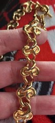 Vintage 1980’s Anne Klein Couture Gold Tone Knot Link Choker Necklace 17in