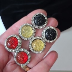 Vintage 90s Silver Tone Acrylic cabs Glass Rhinestones Stud Earrings Lot of 3