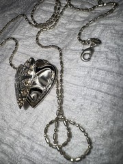 Vintage.925 Silver Heart Shaped Locket With Fabulous Chain