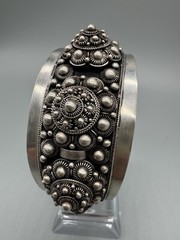 Vintage Antique Signed 980 Silver Wide 45mm Cuff Bracelet 6.5” Handmade