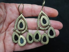 Vintage AVON “Embellished Hematite Colored Chandelier Earrings” 2008 Pierced