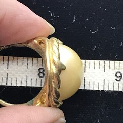 Vintage 18K GE Plated Signed A Faux Pearl Ring varied sizes