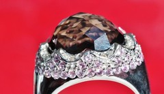 14k white gold sz 6.5 ring 9.02ct fancy smoky quartz pink sapphire diamond 6.2gr