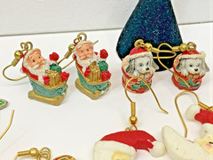 Vintage To Modern Lot of 40 Christmas Holiday Pierced Earrings Costume Jewelry