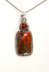 Vintage Moroccan Sterling Silver 925 Pendant Seam Agate (no chain included)