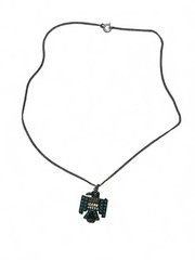 Vintage 1970s Thunderbird Necklace Turquoise Southwest Pendant Chain