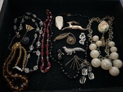 Big Vintage Victorian Deco Eclectic Jewelry Lot Variety Wearable Repurpose