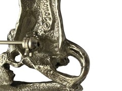 Tortolani Pewter Falcon & Falconer’s Gauntlet Brooch Detailed Pin Bird 3D Jewelr
