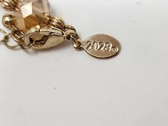 Signed 2028 NWT Faceted Crystal Beaded Necklace Champagne Gold Tone 16″-19″ Inch