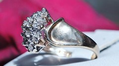 10k yellow gold ring 0.30ct natural diamond sz 5 cocktail handmade vintage 3gr