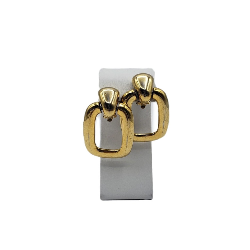 Vintage Erwin Pearl PEP Gold Door Knocker Chunky 80’s Couture Statement Earrings