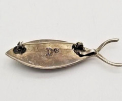 Vintage -1940s-1950s – Taxco Mexico Sterling Silver Abalone Inlay Fish Brooch