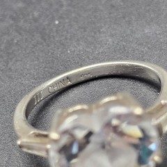 Sterling Silver Cubic Zirconia Heart Shaped Ring Size 8.75 925 JJJ 925 China
