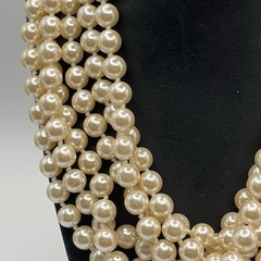 Vintage Glass Faux Pearl Necklace Hand Knotted Ultra Long 100” Flapper Rope