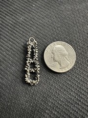 Vintage Sterling Silver 925 Israel Brutalist Open Work Necklace Pendant, 1.25 in