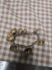 Vintage Bell Charm Bracelet 7 Detailed Bells Double Link Chain Etched Scroll…