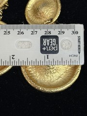 Vintage Anne Klein Couture Gold Tone Clip-On Earrings Runway Style Unsigned