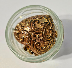 Small jewelry jar Vintage to now, all wearable no junk 8 items in jar #2