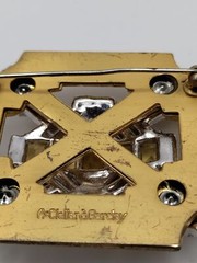 McClelland Barclay Large Citrine & Clear Rhinestone Art Deco Brooch
