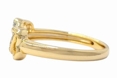 0.12TCW Round Cut White Moissanite Heart Shaped Women’s Ring 10K Yellow Gold FN