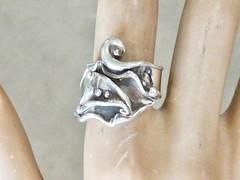 DESIGNER LuLu MODERNIST DESIGN STERLING SIVLER BAND RING SIZE 7.5 RING