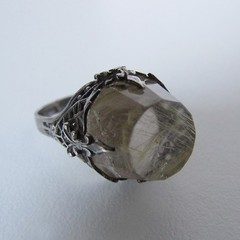 Antique Sterling Silver Rutilated Quartz Ring