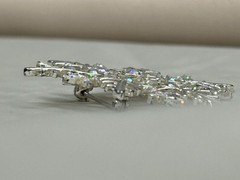 Vintage Avon Snowflake Silver Tone Pin Brooch Aurora Borealis Crystals Winter 2″