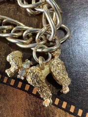vintage 6 incharm bracelet , poodle, and wishing well