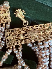 Vintage Miriam Haskell Baroque Pearl Multi-Strand Necklace (c. 1940s–1950s)