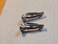 Sterling Silver Trumpet Horn Charm Pendant Lot Of 2 Charms