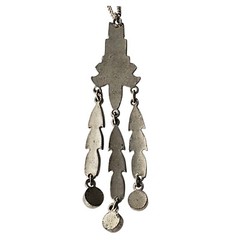 VTG Art Deco Rhinestone Pendant Drop Dangle 1920’s Retro Necklace Pendant 2.25″