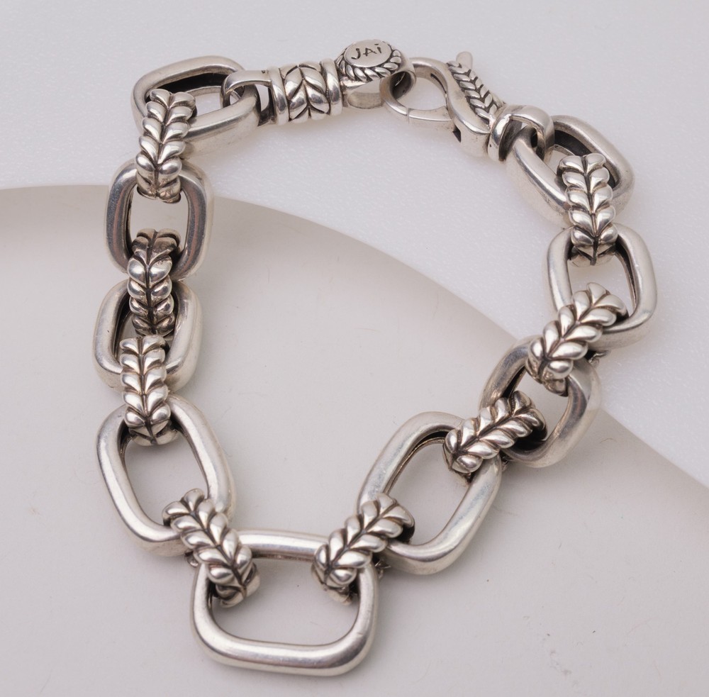 6-3/4″ JAI by John Hardy Bold Basketweave & Rectangle Sterling Silver Bracelet