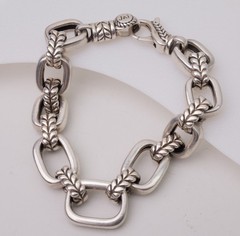 6-3/4″ JAI by John Hardy Bold Basketweave & Rectangle Sterling Silver Bracelet