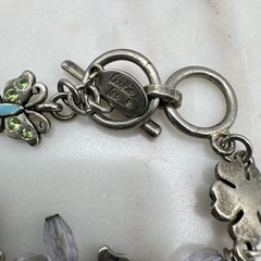Vintage Charm Bracelet Flowers Butterflies Cookie Lee Feminine
