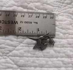 Vintage Birds & Blooms Pewter Hummingbird Pin Brooch Premiere Edition