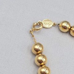 Vintage Napier Gold Plated Bead Chain Necklace 18 in