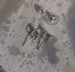 Vintage SU CH CZ (9mm) 925 Sterling Silver Stud Earrings Estate Jewelry