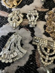 Art Deco Dress Clip Lot 20 1930s Rhinestone Clips Vintage Jewelry Brooch