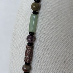 Vintage Semi-precious Natural Stone Necklace Barrel Clasp 24”