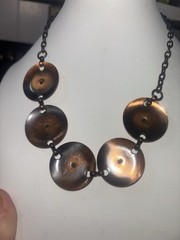 50’s MCM Copper Necklace Choker Comedy Tragedy Mask Mid Cent UNIQUE RARE!! 17.4”