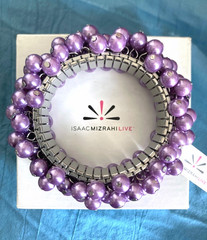 Isaac Mizrahi Live lilac faux pearl stretch bracelet