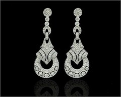 Art Deco Style Lab Created Diamond 14K White Gold Finish Bridal Drop Earrings