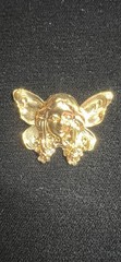 Vintage Brass Stamping Art Nouveau Design 22K Gold Plated for Jewelry/Crafting