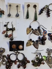 104 Pair Vtg-Now Western Boho Artisan Southwest Rhinestones Earrings Jewlery Lot