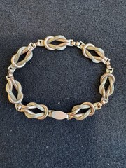 Vintage Two Tone Gold Square Knot Bracelet