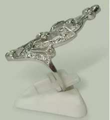 Gorgeous Brilliant Round Cut Lab-Created 1.52CT Diamond Floral Antique Fine Ring