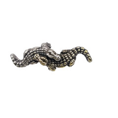 Vintage Sterling Silver Alligator Brooch Pin 925 Crocodile Figural d’Argent