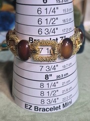 Vintage SIGNED JOMAZ Faux Tortoise & Textured Gold Tone Bracelet Size 7 1/2″