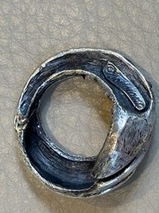Vintage Signed Tortolani Hinged Clip On Earrings Silver Tone